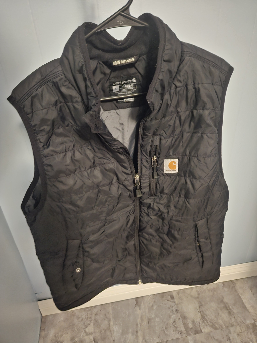 Carhartt Rain Defender Quilted Vest Men's Large Relaxed Fit Black